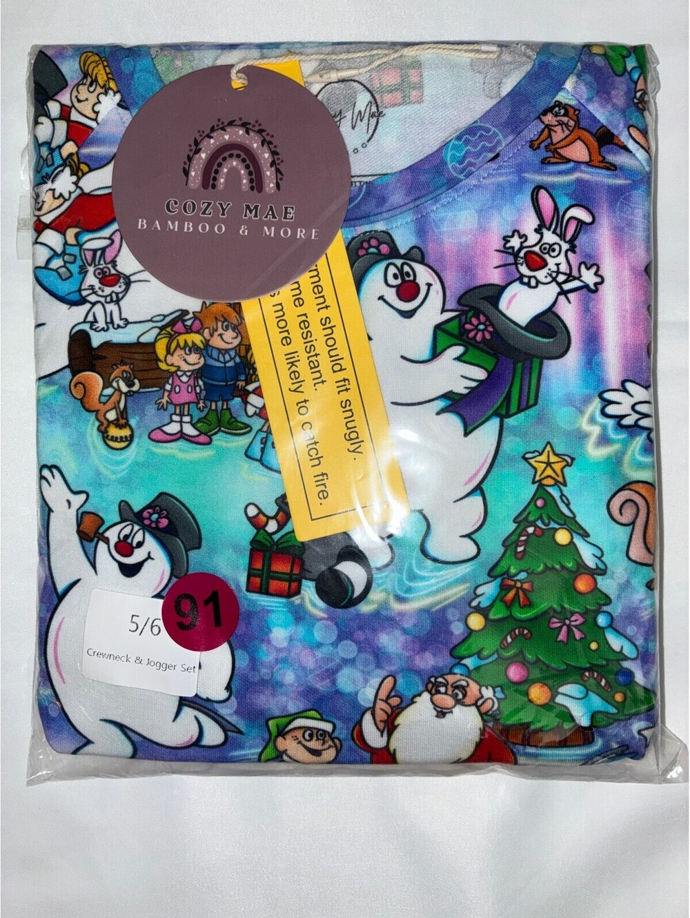 Cozy Mae Bamboo Frosty The Snowman Crewneck & Jogger Set 5/6NWT